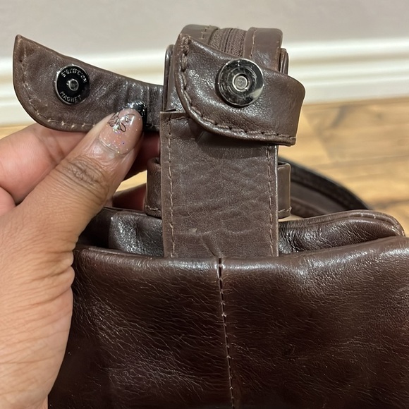 TANO Brown Backpack Purse with Zip up Strap top zip and side pocket zip